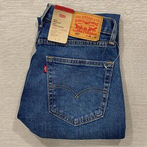 Levis 505 Regular Mens Size 30 x 32 Straight Leg Medium Wash Denim Jeans